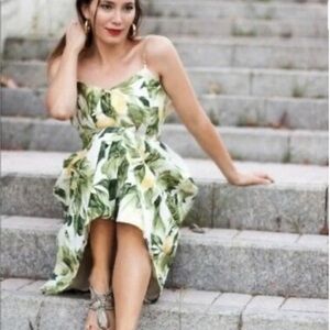 Linen & Cotton Blend Lemon MIDI Dress H&M